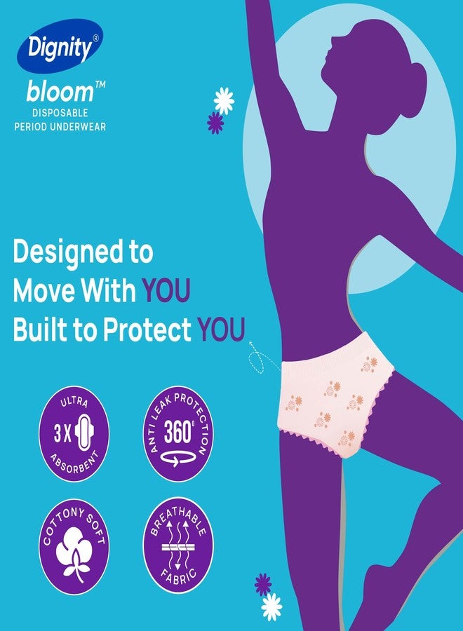 ديجنيتي سراويل الدورة الشهرية ديجنيتي بلوم للاستخدام مرة واحدة - مقاس كبير/كبير جدًا (12 قطعة) | ملائمة تمامًا | امتصاص فائق 3 مرات | نسيج يسمح بمرور الهواء وحماية مانعة للتسرب بزاوية 360 درجة - Image 3