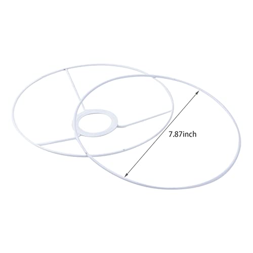 Meprotal Lamp Shade DIY Drum Ceiling Light Frame Holder Round Metal Ring Support Fitter 7.9inch Diameter, 2 Sets - Image 4