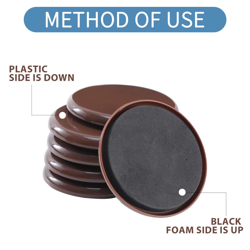 Kayzn Furniture Sliders For Carpet 8 Pack 3 1/2"" Reusable Furniture Moving Pads Heavy-Duty Furniture Movers Sliders - Reusable Sliders For Furniture Move Any Item Easy And Quickly! - Image 4