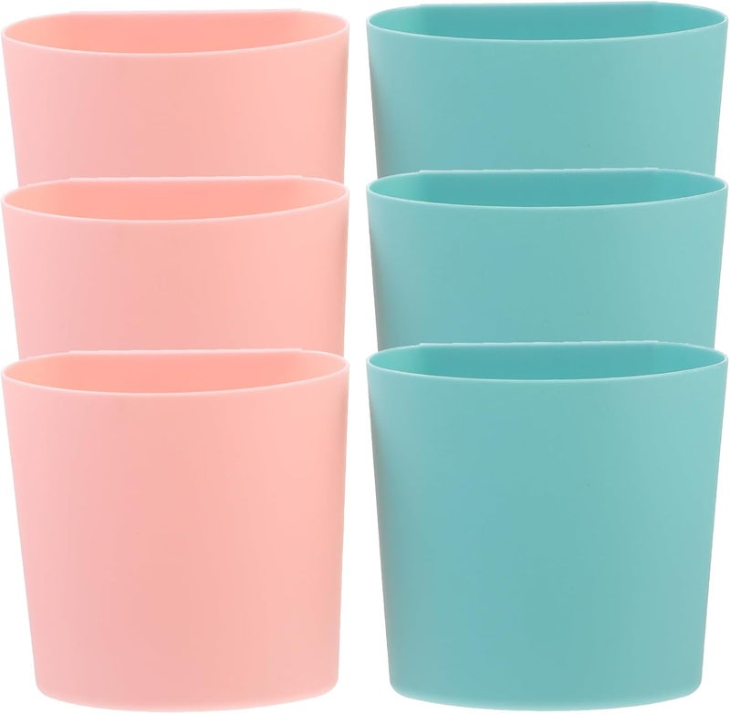 6pcs Space Saving Hanging Cup Holder for Rolling Carts Compact Baskets for Beauty Salons Kitchens and Organizing Sundries Easy Clean Design Blue and Pink - Image 1