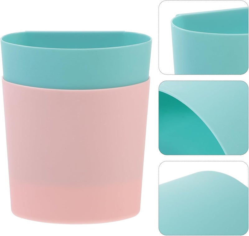 6pcs Space Saving Hanging Cup Holder for Rolling Carts Compact Baskets for Beauty Salons Kitchens and Organizing Sundries Easy Clean Design Blue and Pink - Image 5