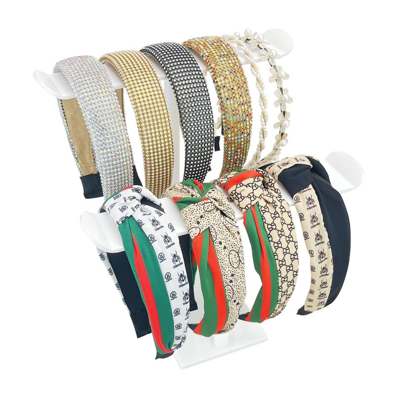 Bigfety Headband Holder  Acrylic Headband Organizer Stand  Hair Accessories Storage (2-Tier & 2-Panel) - Image 1
