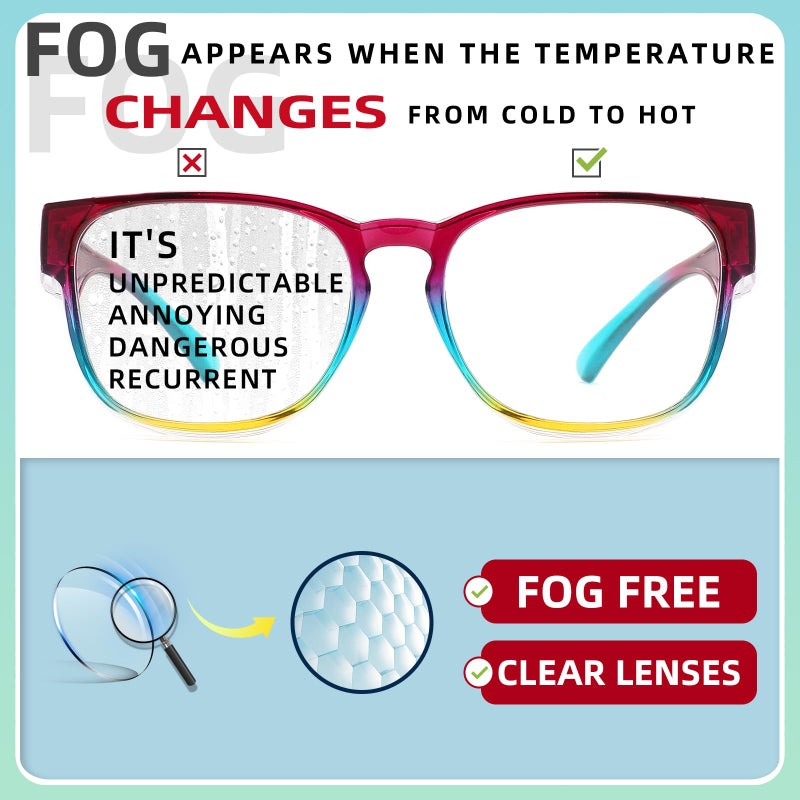 Alsenor Safety Glasses Anti Fog Goggles Fit Over Prescription Eyewear For Ansi Z87.1 Certified Oversized Eyeglasses For Men Women (Oversized-Rainbow) - Image 3
