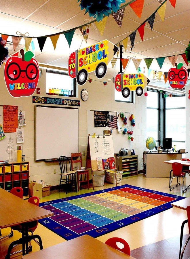 Lucleag 2Pcs Welcome Back to School Door Sign, Door Wall Hanging Decorations Welcome Sign for First Day of School Classroom Decoration Party Supplies - Image 4