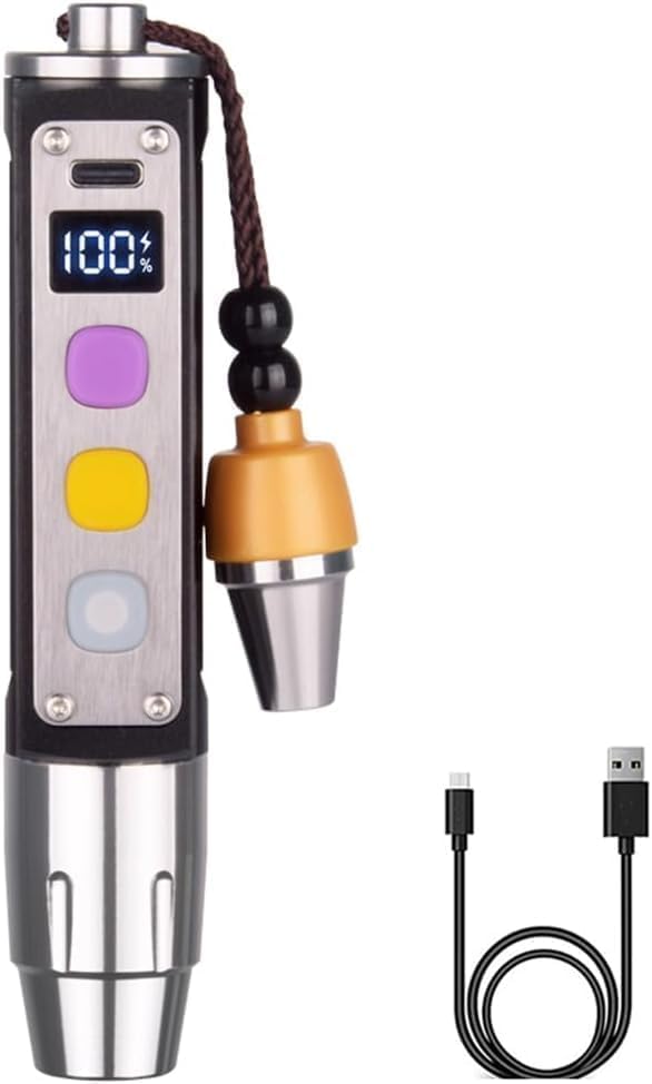 Hetkrishi Jade Identification Flashlight | 3 Switches with White, Yellow & UV 365nm Light | Gemstone & Mineral Detection Torch | Multifunctional Mini Flashlight - Image 1