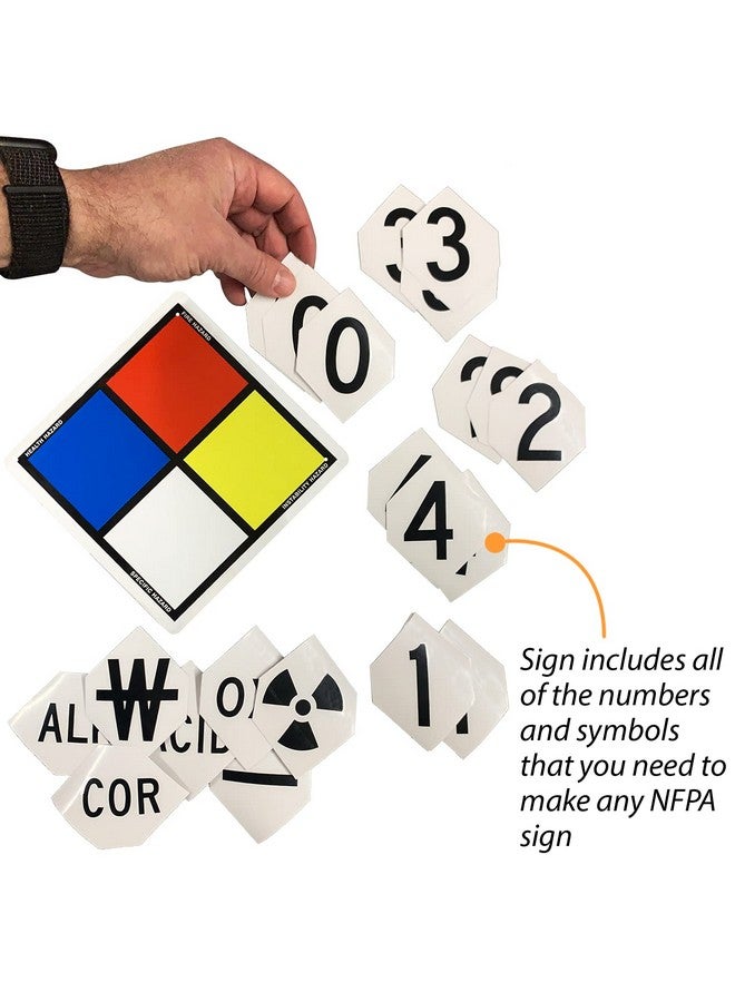 SmartSign Nfpa Adhesive Label Kit (Placard, Digits & Symbols) | 8.5" Tall (Tip-To-Tip) Diamond Laminated Vinyl, 6" X 6" - Image 3