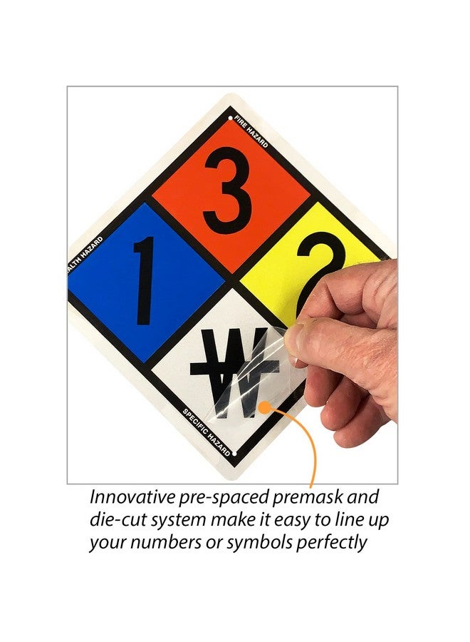 SmartSign Nfpa Adhesive Label Kit (Placard, Digits & Symbols) | 8.5" Tall (Tip-To-Tip) Diamond Laminated Vinyl, 6" X 6" - Image 4