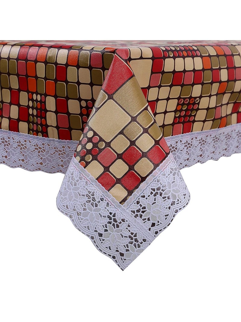 KEA Printed PVC Table Cover Easy to Clean 4 Seater Multi Color Size 40X60 Inches - Image 2