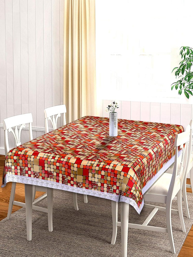 KEA Printed PVC Table Cover Easy to Clean 4 Seater Multi Color Size 40X60 Inches - Image 1