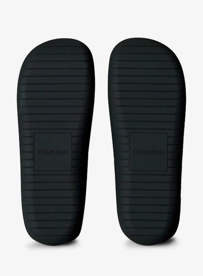 CALVIN KLEIN Triple Black Matte Jelly Logo Sliders for Men | Best Price UAE