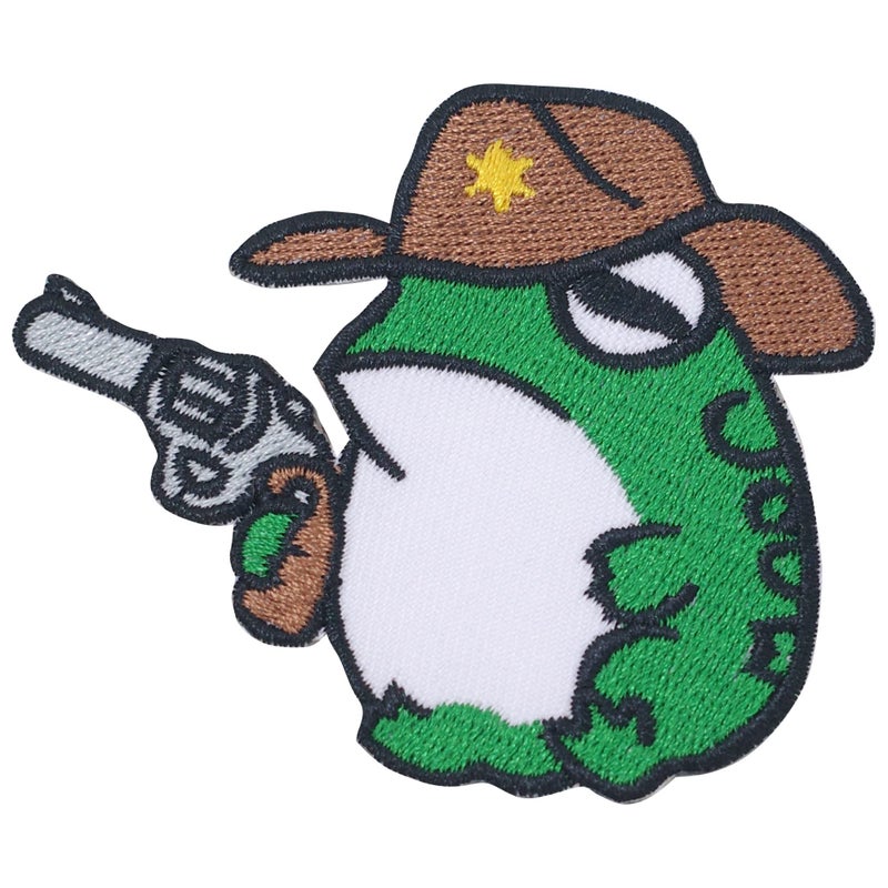 Octory Sheriff Frog with Gun Iron On Patches for Clothing Saw OnIron On Embroidered Patch Applique for Jeans Hats Bags