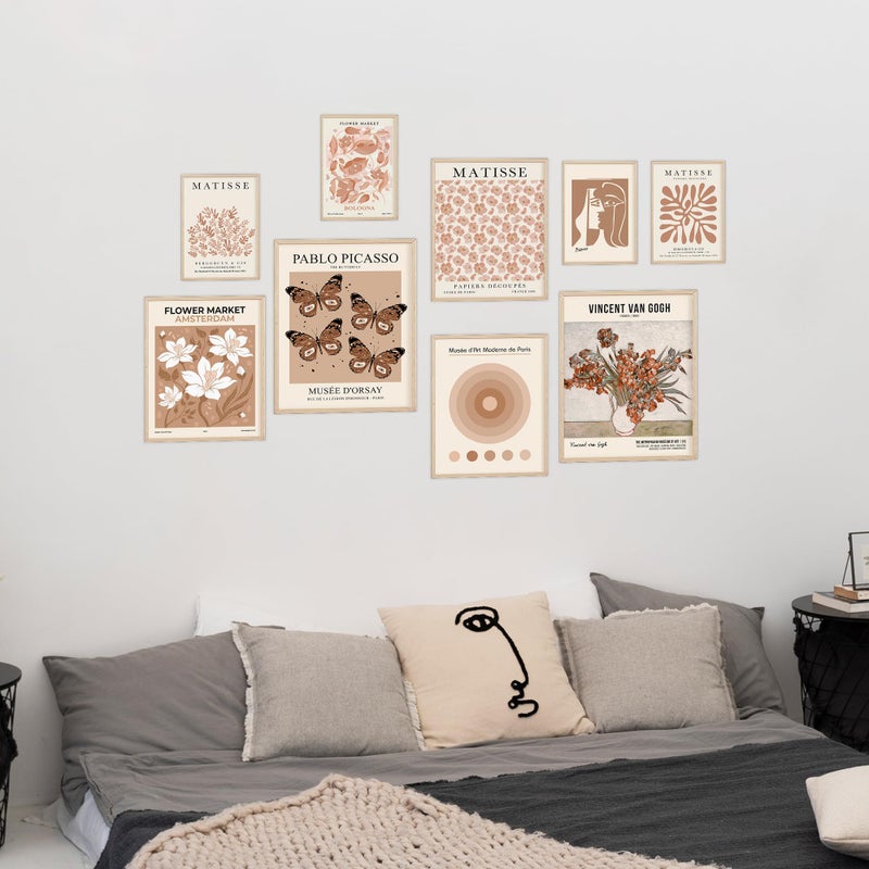KONGSY Beige Wall Art Prints Set of 9, Abstract Matisse Exhibition Posters, Boho Art Prints, Neutral Wall Decor, Aesthetic Pictures Room Decor for Teen Girls Dorm, Bedroom - Image 5