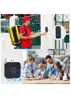 LUMIVE Lumive Anti-Theft Wireless Doorbell, Waterproof doorbell with 55 chimes and 300M range for Home, Office, Apartment, Hotel or Warehouse(1 Transmitter, 2 receivers)-Battery Included (Classic)  - Image 2