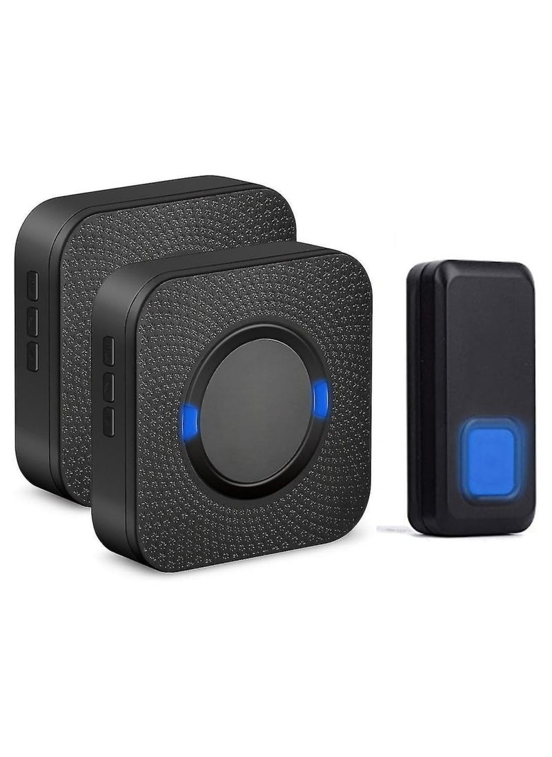 LUMIVE Lumive Anti-Theft Wireless Doorbell, Waterproof doorbell with 55 chimes and 300M range for Home, Office, Apartment, Hotel or Warehouse(1 Transmitter, 2 receivers)-Battery Included (Classic)  - Image 1