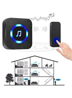 LUMIVE Lumive Anti-Theft Wireless Doorbell, Waterproof doorbell with 55 chimes and 300M range for Home, Office, Apartment, Hotel or Warehouse(1 Transmitter, 2 receivers)-Battery Included (Classic)  - Image 5