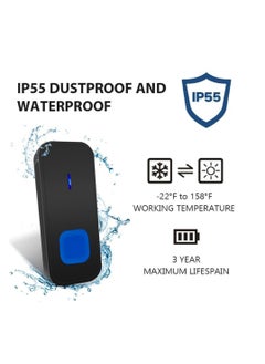 LUMIVE Lumive Anti-Theft Wireless Doorbell, Waterproof doorbell with 55 chimes and 300M range for Home, Office, Apartment, Hotel or Warehouse(1 Transmitter, 2 receivers)-Battery Included (Classic)  - Image 3