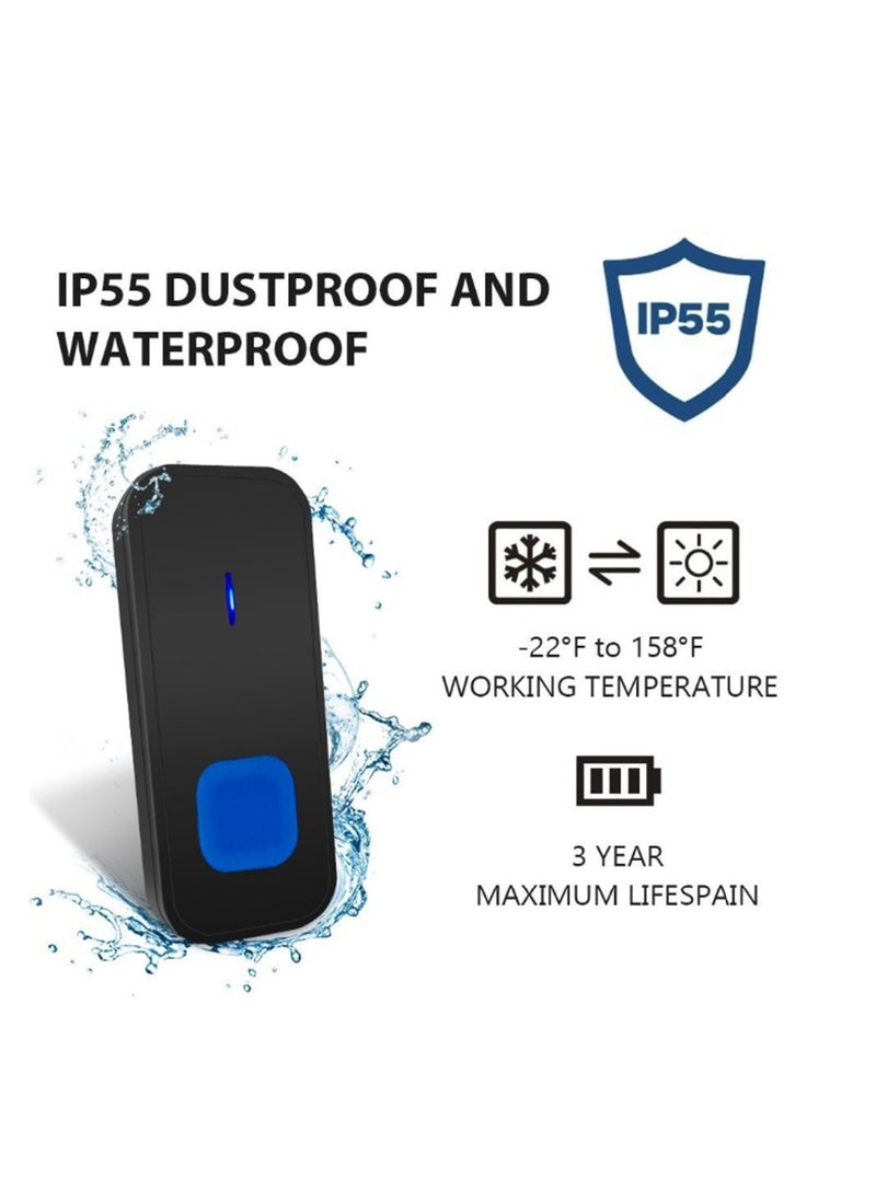 LUMIVE Lumive Anti-Theft Wireless Doorbell, Waterproof doorbell with 55 chimes and 300M range for Home, Office, Apartment, Hotel or Warehouse(1 Transmitter, 2 receivers)-Battery Included (Classic)  - Image 3