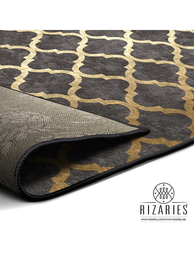 RIZARIES سجادة مركزية من ورق الفصوص الرباعية باللون الرمادي، مصنوعة من القماش، مستطيلة الشكل - Image 4