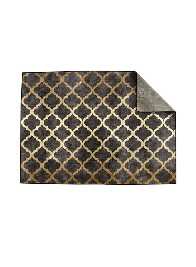 RIZARIES سجادة مركزية من ورق الفصوص الرباعية باللون الرمادي، مصنوعة من القماش، مستطيلة الشكل - Image 3