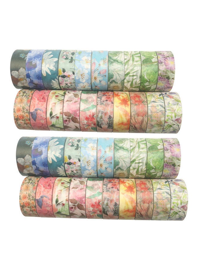 NIBEMINENT 40-Rolls Decorative Washi Masking Tape Set Multicolor - Image 1