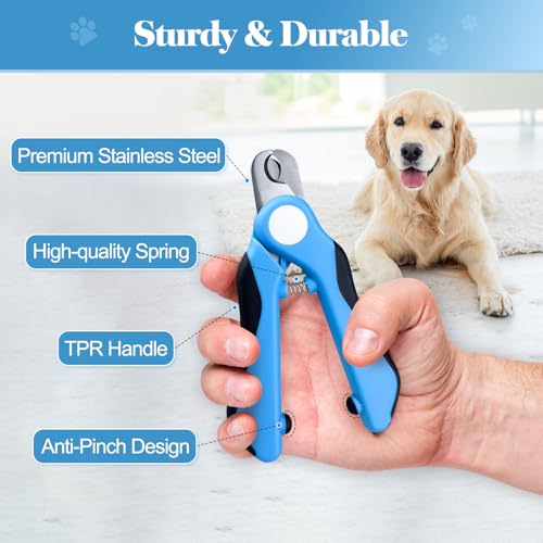 Swihauk Heavy Duty Dog Nail Clippers and Trimmers, Professional Pet Nail Clippers with Nail File for Dogs Cats Small Animal, Claw Clippers with Safety Guard to Prevent Over-Cutting, Blue - Image 5