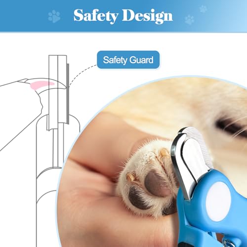 Swihauk Heavy Duty Dog Nail Clippers and Trimmers, Professional Pet Nail Clippers with Nail File for Dogs Cats Small Animal, Claw Clippers with Safety Guard to Prevent Over-Cutting, Blue - Image 4