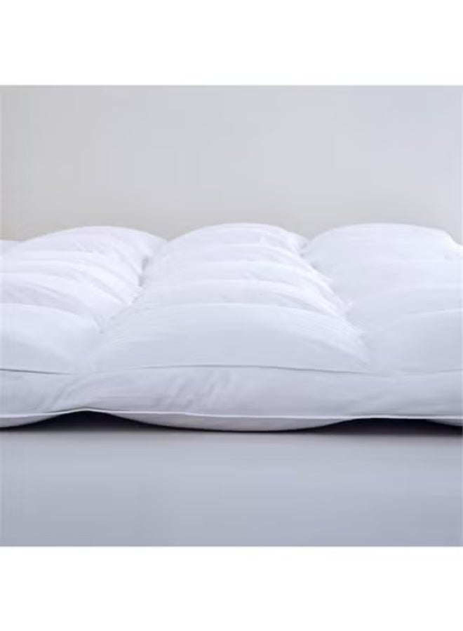ريست غطاء مرتبة 90×190+5 سم، حشوة 600 جرام لكل متر مربع وقماش ناعم وممشط مع أشرطة مطاطية من 4 جوانب لملاءمة آمنة، غطاء سرير أبيض سميك للغاية، غطاء ناعم للغاية - Image 3