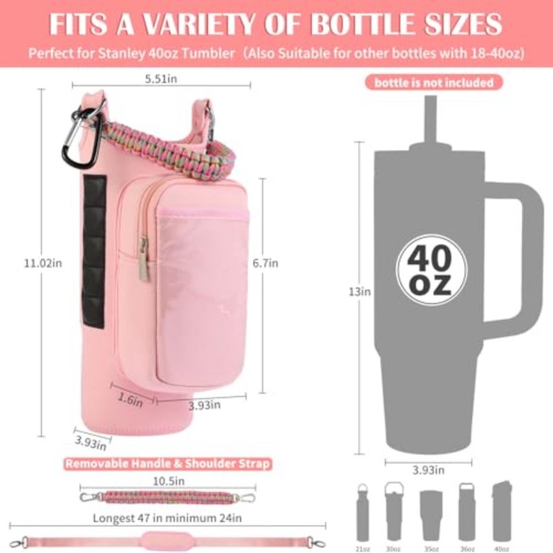 Magnetic Gym Bag for Men Women, Water Bottle Carrier Holder with Strap for Stanley, Small Bag Accessories pouch with N52 - Image 5
