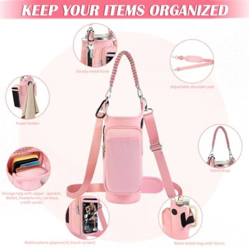 Magnetic Gym Bag for Men Women, Water Bottle Carrier Holder with Strap for Stanley, Small Bag Accessories pouch with N52 - Image 2