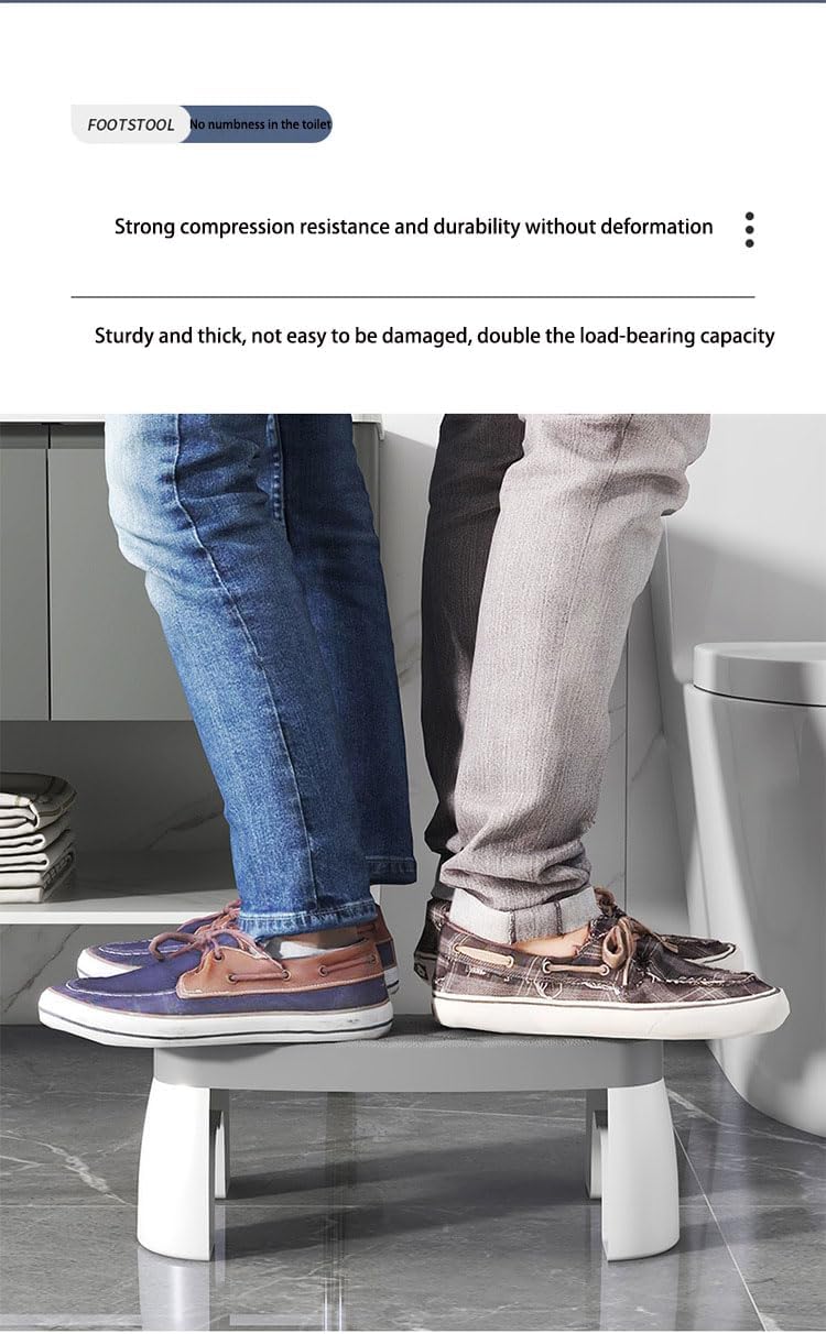 BLURISM Bathroom Shower Bench Foot Rest for Under Desk at Work Ergonomic Foot Stool Squatting Stool The Only Foldable Toilet Stool Convenient and Compact Great for Travel Fits All Toilets - Image 3