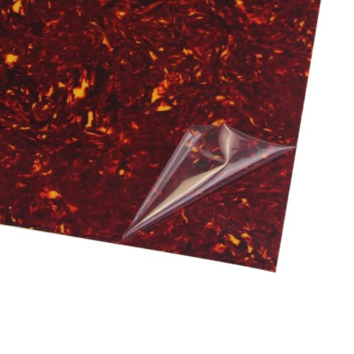 FLEOR 20x17cm Acoustic Pickguard Blank Material Self Adhesive Guitar Pick Guard Scratch Plate Sheet, Red Tortoise - Image 4