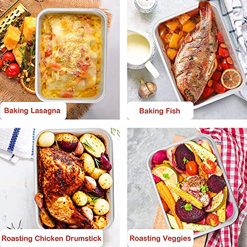 meleg otthon Sheet Pan,Cookie Sheet,Heavy Duty Stainless Steel Baking Toaster Oven Jelly Roll Deep Edge,Superior Mirror Finish, Dishwasher Safe (9.65 * 11.8 * 2.36 inches) - Image 4