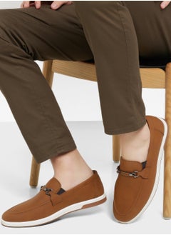 Robert Wood Trim Detail Casual Nubuck Slip On Loafers  - Image 5