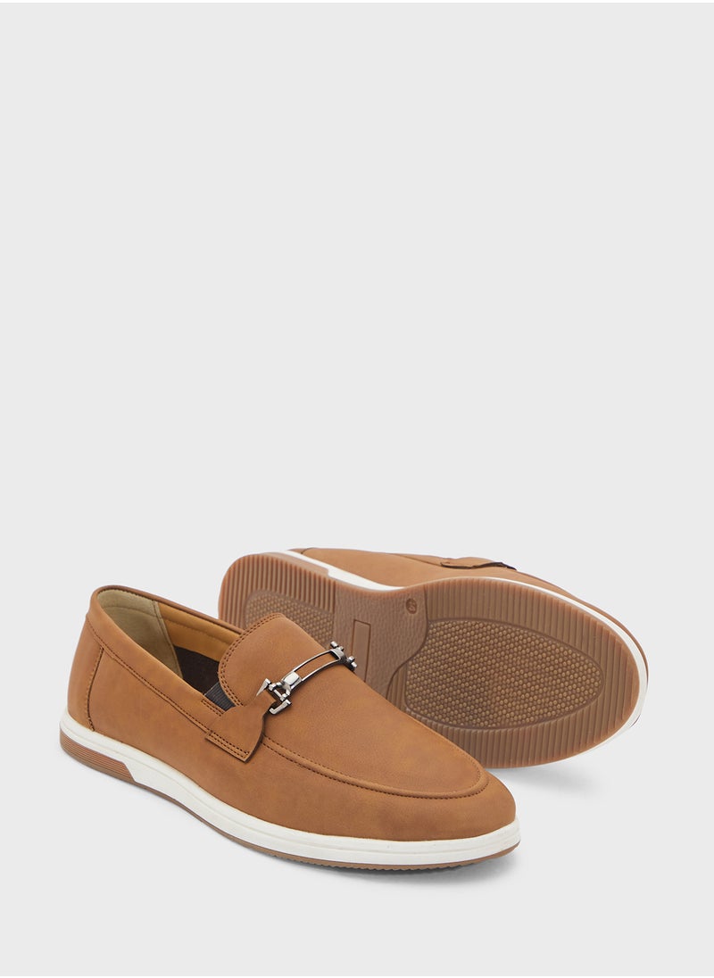 Robert Wood Trim Detail Casual Nubuck Slip On Loafers  - Image 3