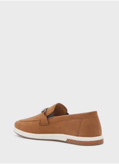 Robert Wood Trim Detail Casual Nubuck Slip On Loafers  - Image 2