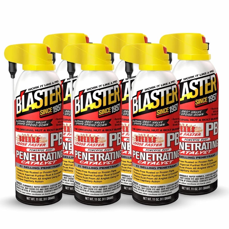 blaster B’Laster Penetrating Oil Spray – Rust Prevention Penetrating Fluid – Loosens Rusted Bolts, Protects Against Corrosion, Multi-Use Anti Rust Spray for Frozen Parts – 11oz (Case of 6) - Image 1
