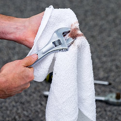 S&T INC. Multipurpose Cotton Terry Cleaning Towels for Home, Car, Automotive, and Garage Cleaning Supplies, 14 Inch x 17 Inch, White, 24 Pack - Image 2