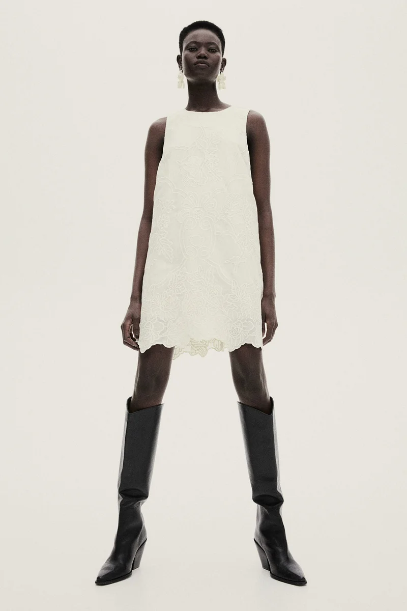 H&M Embroidered shift dress