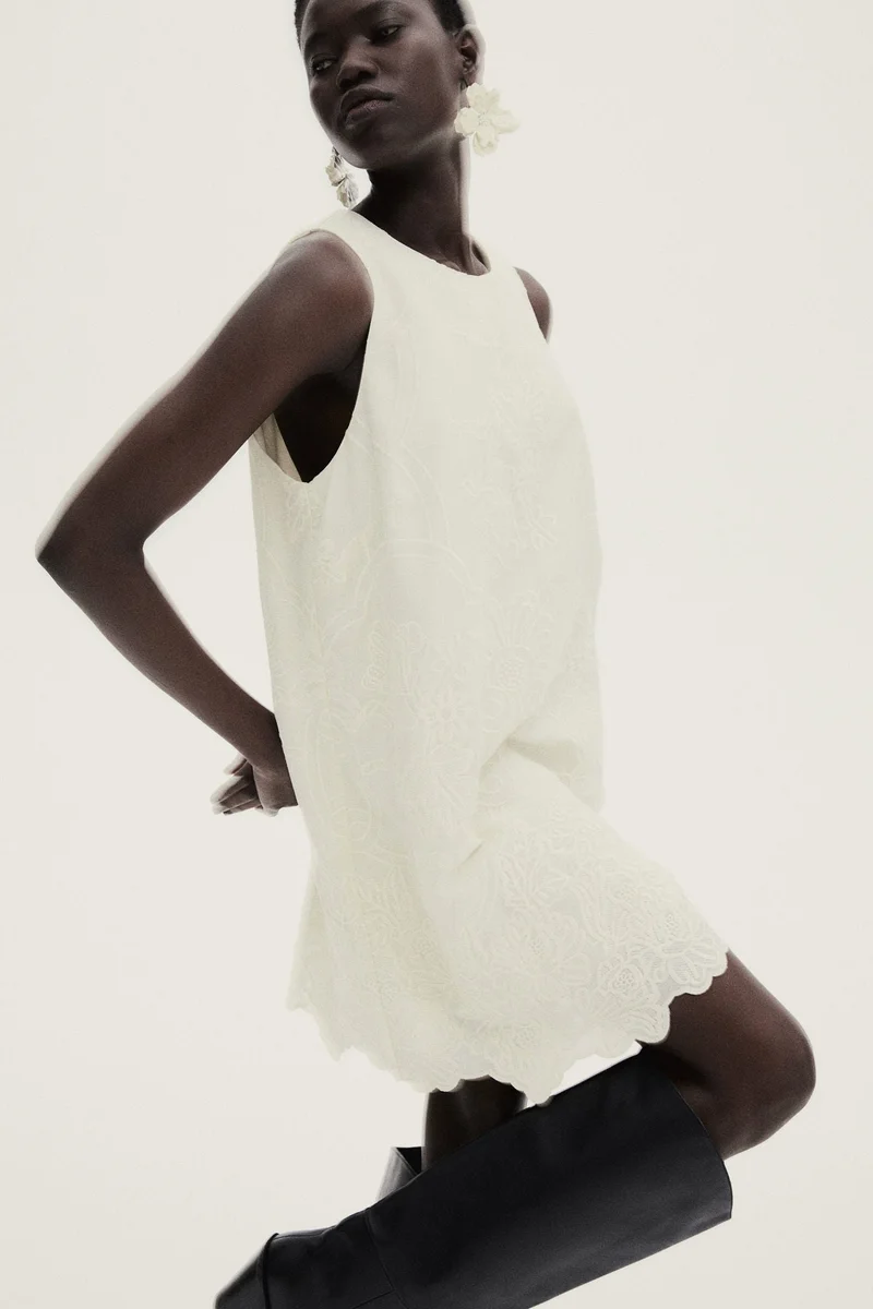 H&M Embroidered shift dress