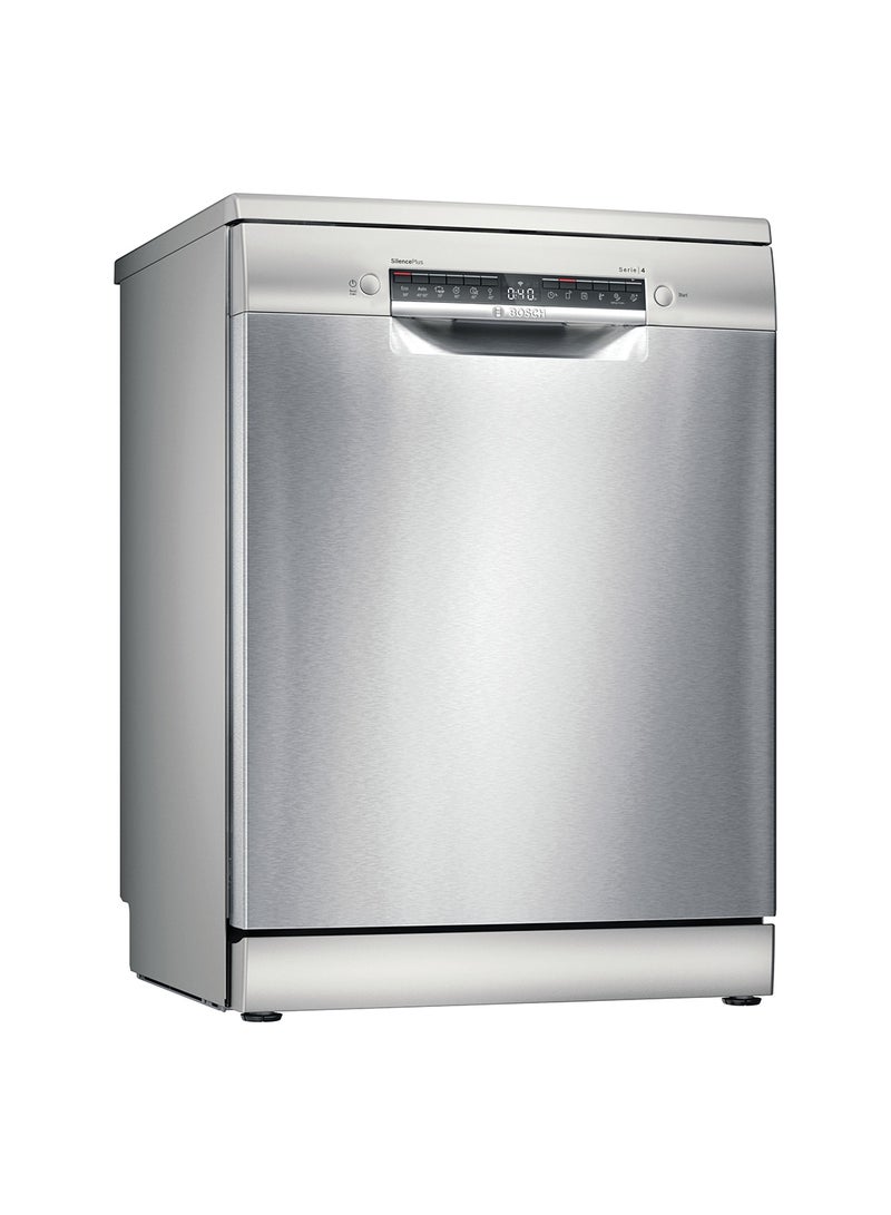 BOSCH Series 4 Free-Standing Dishwasher 60 cm,EcoSilence Drive, Home Connect Via Wlan for Remote Monitoring and Control, 14 place settings, Silver Inox, SMS4HMI65M 1 Year Manufacturer Warranty 10.3 L 2400 W SMS4HMI65M Silver - Image 1