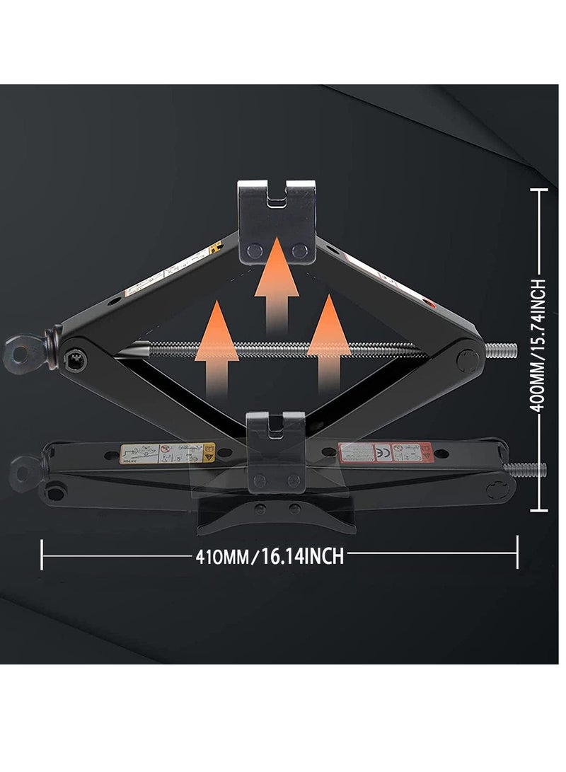 ABBASALI Car Breakdown Emergency Spare Type Kit 2 Tonne Scissor Jack  Extendable Wheel Brace Socket Wrench  - Image 3
