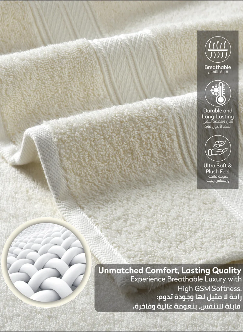 Donetella Premium 100 % Combed Cotton 2-Pcs Bath Sheet Set (85 X 172 CM) 600 GSM Large Towel, Highly Absorbent, Quick Dry,Best Towel for Bathroom, Spa And Hotel,Ivory