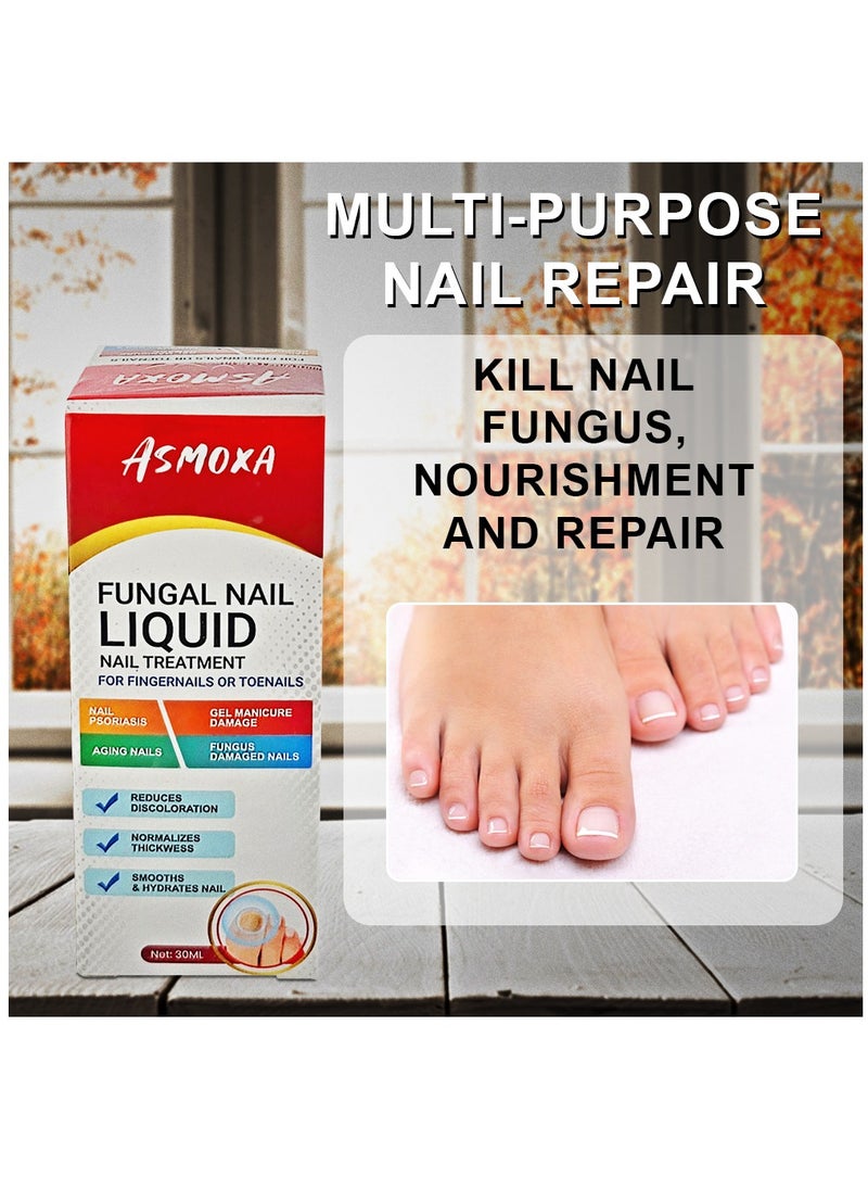 ASMOXA Fungal Nail Treatment Liquid Nail Fungus Treatment for Toenails & Fingernails Fungal Nail Renewal Anti Fungus Nail Repair Smooth & Hydrates Nail Reduce Discoloration 30ml  - Image 5