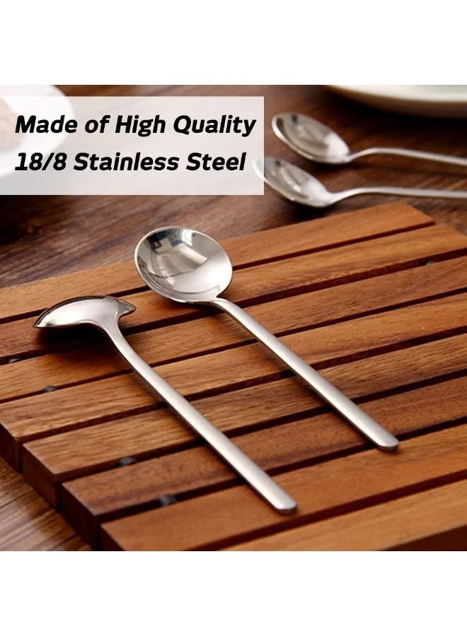 8 PCS Stainless Steel Espresso Spoons, Mini Teaspoons Set for Coffee British Tea Dessert Cake Ice Cream Cappuccino, 13.46 Cm - Image 3