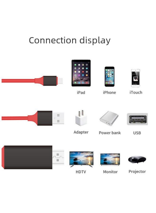 نيوترل مناسب لـ Apple Lightning إلى HDMI، كابل شاشة عالية الدقة، خط هاتف محمول إلى شاشة التلفزيون بدقة 1080p - Image 3