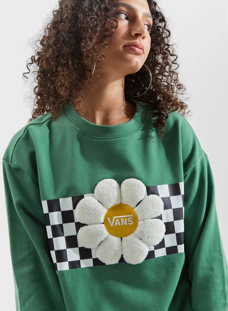 VANS Oversized Floral Printed Sweatshirt