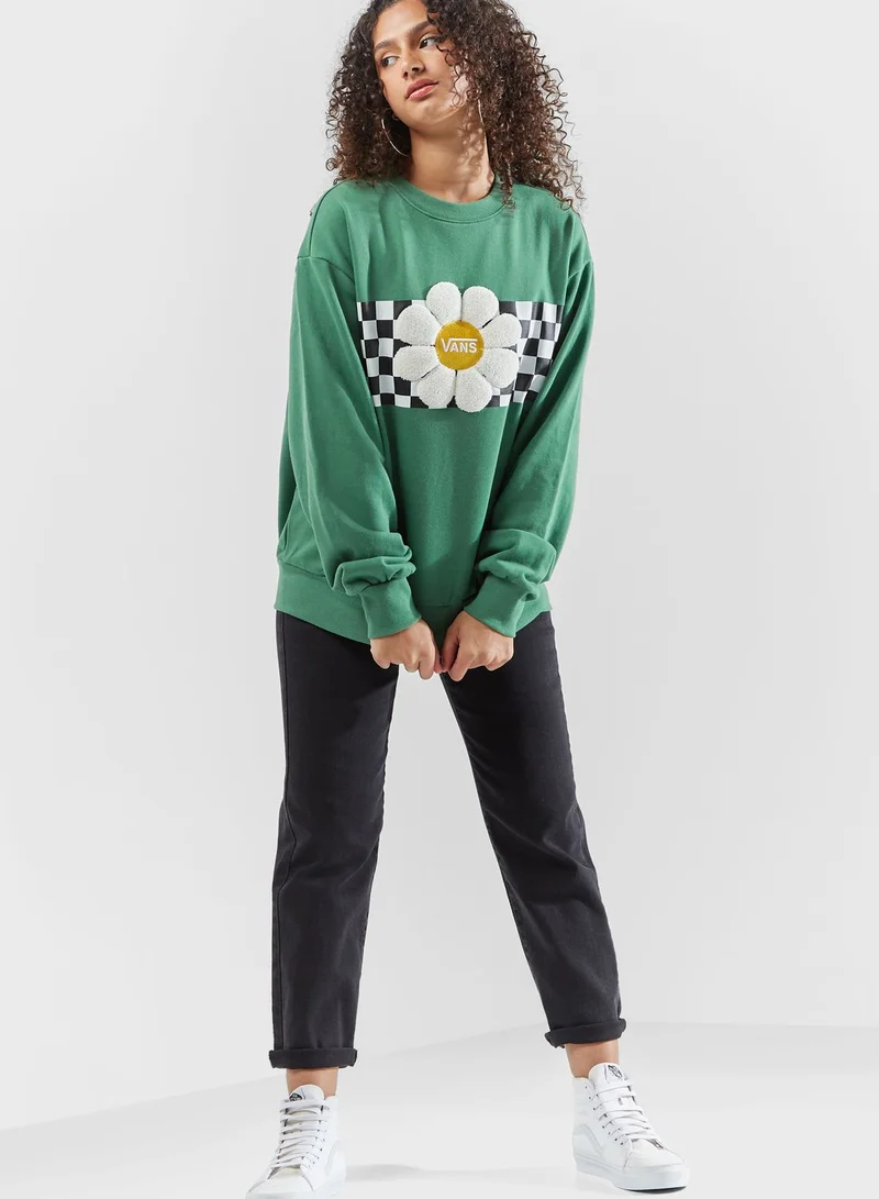 VANS Oversized Floral Printed Sweatshirt