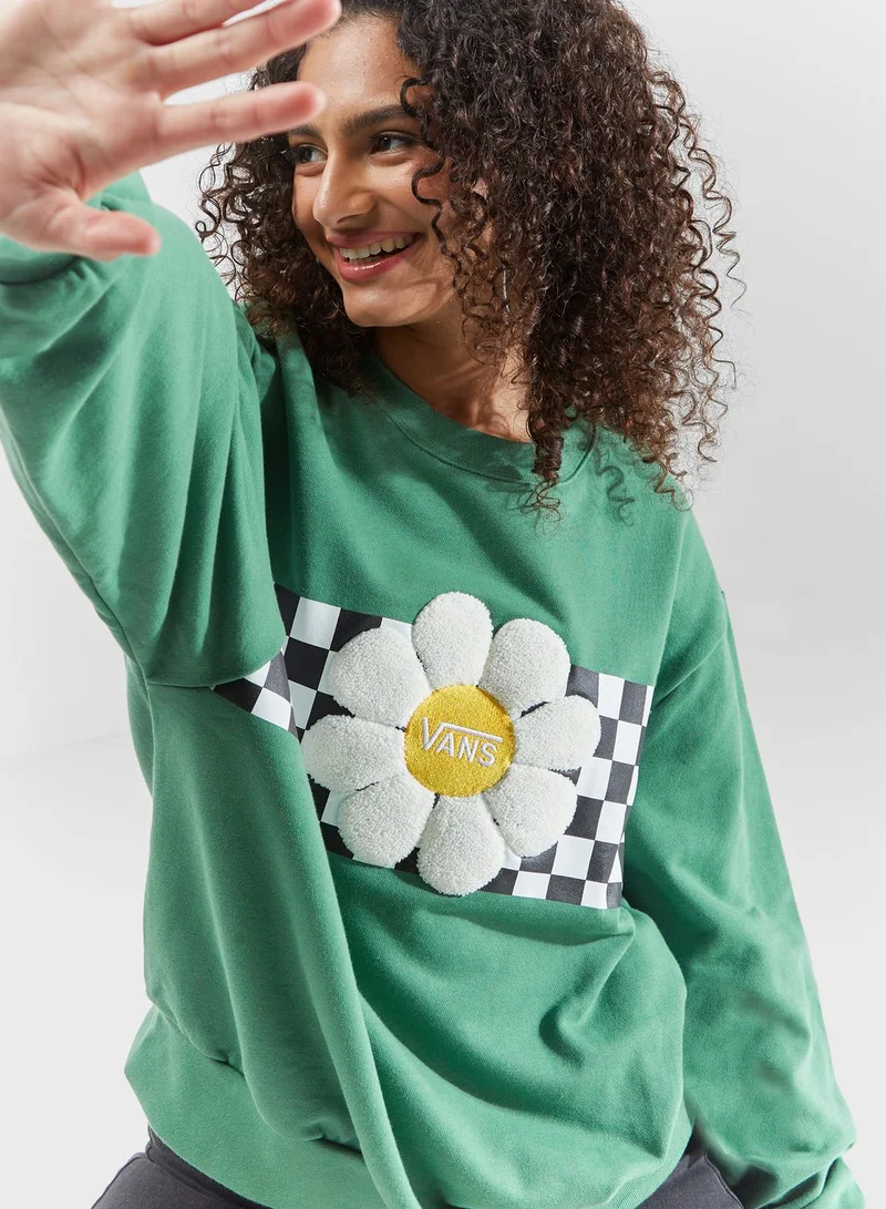 VANS Oversized Floral Printed Sweatshirt