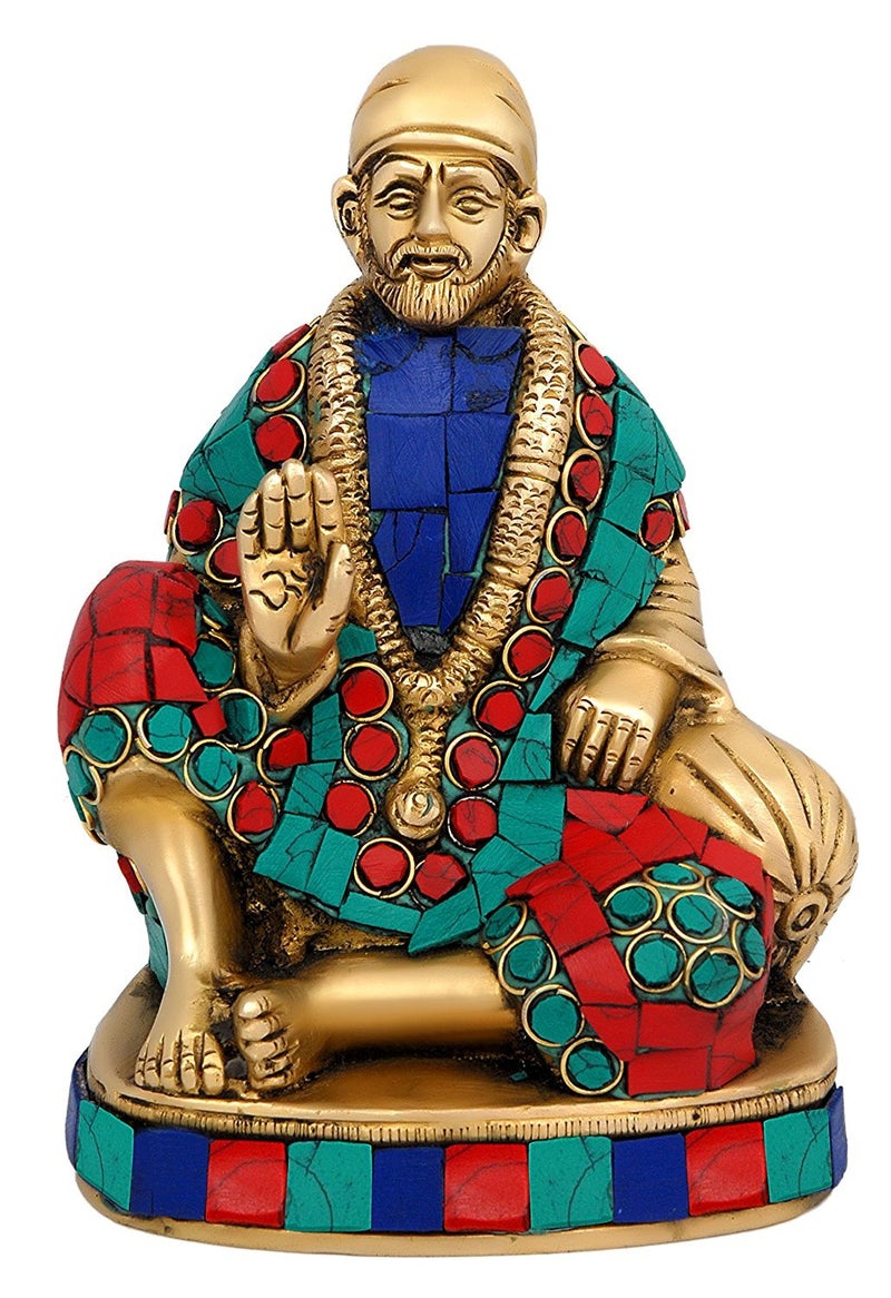 Idol Collections God Sai Baba Statue Shirdi Sai Baba Brass Idol Sairam - Image 5