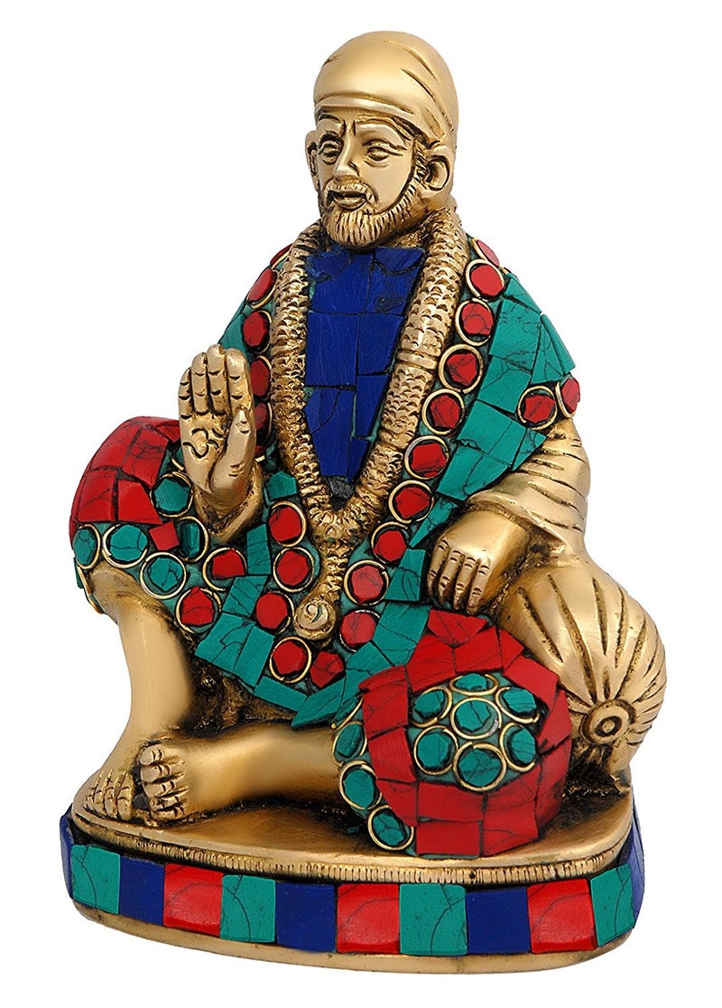 Idol Collections God Sai Baba Statue Shirdi Sai Baba Brass Idol Sairam - Image 2